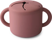 Silicone Baby Snack Cup with Handles - Easy-Grip Baby Cup with Soft Opening for On-the-Go Feeding, 400ml Spill-Proof Food-Grade Container for Baby Food & Snacks Cambridge Blue - Woodchuck