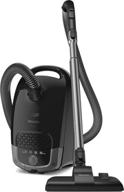 Miele Guard S1 Bagged Cylinder Vacuum Cleaner with FiberTeQ Universal Floorhead, Lightweight & Compact, in Obsidian Black/Space Grey(Amazon Exclusive) - Obsidian black
