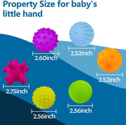 Mumoo Bear Sensory Multi-Ball Set - 6-Piece Textured Toy for Babies 6 Months+, Stimulates Exploration and Motor Skills