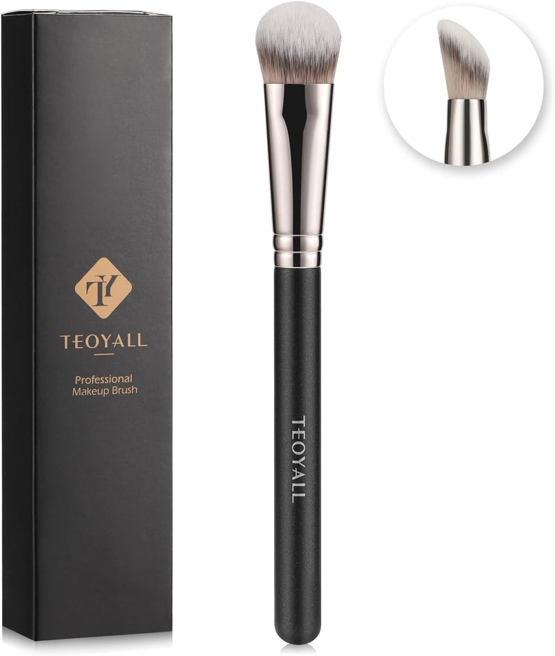 TEOYALL Angled Foundation Contour Brush, Synthetic Kabuki Brush for Concealing Blending Setting Buffing with Liquid, Cream and Powder Cosmetic (170S)