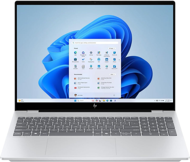 OmniBook 7 Laptop 2025 Model 16" WQXGA Intel Core Ultra 7-255H 32GB RAM 1TB SSD Windows 11 Glacier silver Standalone 16-AY0002NE En-Ar Keyboard UAE Version