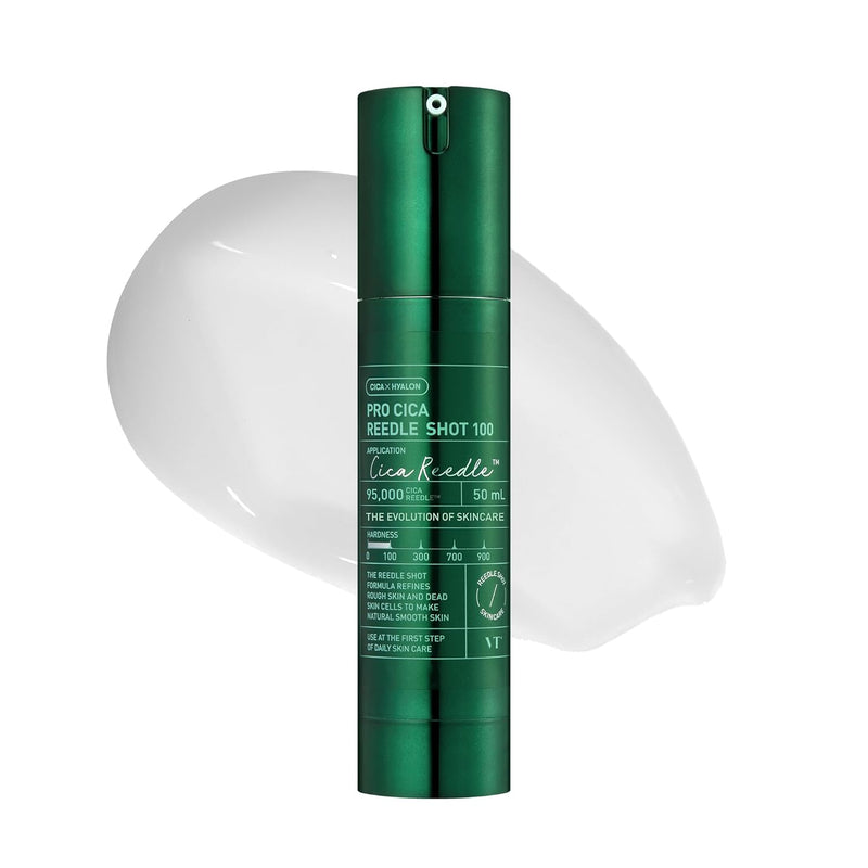 VT COSMETICS Pro Cica Reedle Shot 100 | Centella Asiatica Microneedling Serum, Cica Exosome, Soothing, Hyaluronic Acid, Soft Skin, Glass Skin, Korean Skin Booster 1.69 Fl Oz.(50ml)