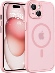 TOCOL for iPhone 17 Pro Case 6.3-Inch, Upgraded Camera Protection, Built-in Ring, Compatible with MagSafe, Shockproof Non-slip Translucent Matte Phone Case, Dark Blue - Light Pink iPhone 15