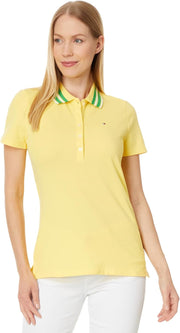 womens Tommy Hilfiger Women's 5 Button Polo Tee T-Shirt - Snapdragon