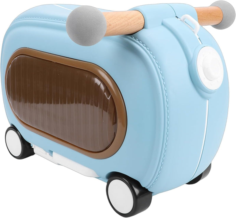 Ride On Luggage, Toddler Rolling Suitcase with Wheels 20L Storage Scooter Luggage with Music Lights Leash and Shoulder Strap for Travel Kids (Blue) - Blue