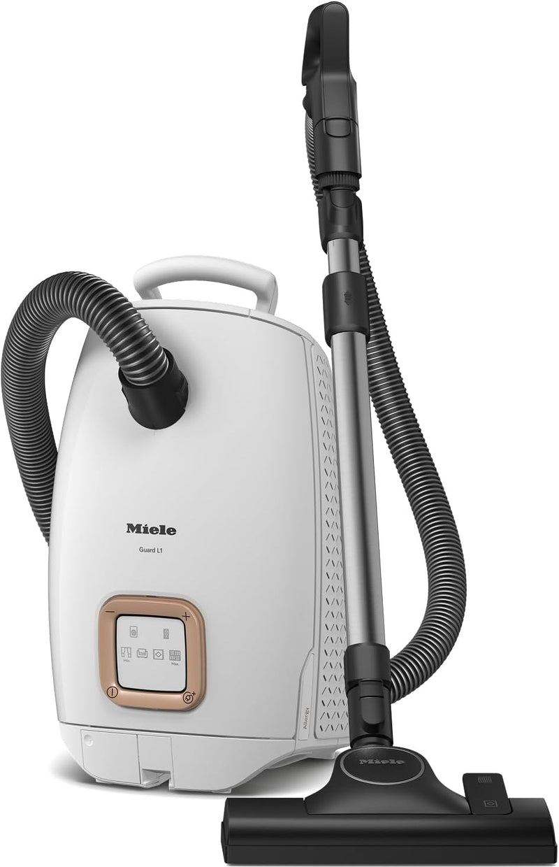 Miele Guard S1 Bagged Cylinder Vacuum Cleaner with FiberTeQ Universal Floorhead, Lightweight & Compact, in Obsidian Black/Space Grey(Amazon Exclusive) - Brilliant White