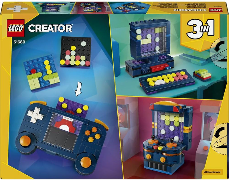 LEGO Creator 3in1 Retro Gaming Console - Transforms into an Arcade Machine or Computer w/Keyboard & Mouse - Gamer Gift Idea for 8+ Year Old Boys & Girls - 31380