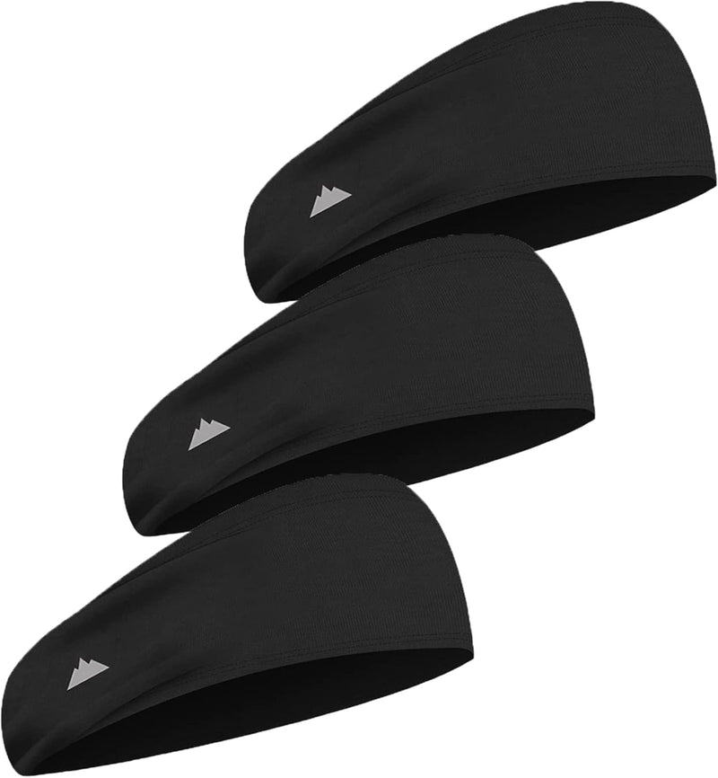 Tough Headwear Men's Sweat Bands - Sport Head Bands for Men - Workout Headbands for Women - Running Headband - Tennis Athletic Sweatband - Sports Headband Mens - Running Basketball - One Size 3 Black