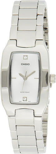 Analog Display and Stainless Steel Strap Watch for Women - Silver/White