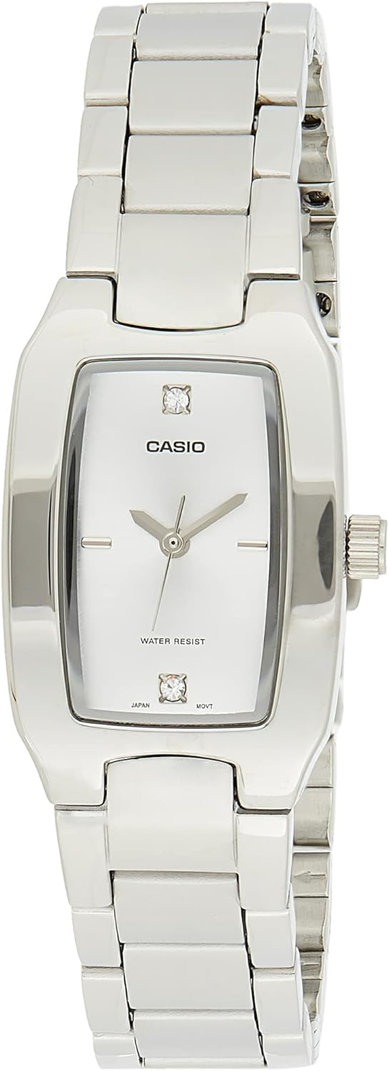 Analog Display and Stainless Steel Strap Watch for Women - Silver/White