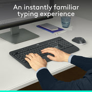 Logitech MK540 Advanced Wireless Keyboard and Mouse Combo for Windows, 2.4 GHz Unifying USB-Receiver, Multimedia Hotkeys, 3-Year Battery Life, for PC, Laptop, Arabic Layout - Black - MK540