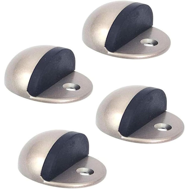 WMYDYFDC Floor Door Stopper, 4 Pcs Single Hole Stainless Steel Door Stopper with Rubber Safety Floor Mounted Doorstop with Hardware Screws, Heavy Duty Home Commercial Floor Door Stop