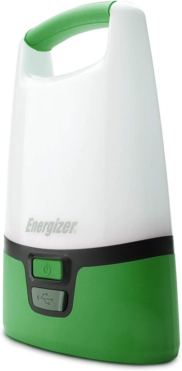 Energizer Vision 360 Led Rechargable Lantern, Water Resistant, 1200 Lumens, Usb Port To Charge Other Devices, Charging Cable Included - Green