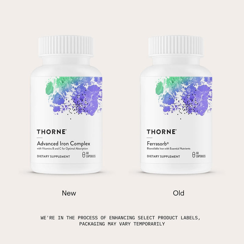 Advanced Iron Complex - Complete Blood Support Formula - Elemental Iron, Folate, B and C Vitamins for Optimal Absorption - Chelated Iron Supplement - Gluten, Dairy & Soy-Free - 60 Capsules