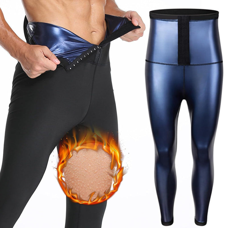 Men's High Waisted Sauna Leggings, Heat Trapping Compression Pants, Slimming Shapewear
