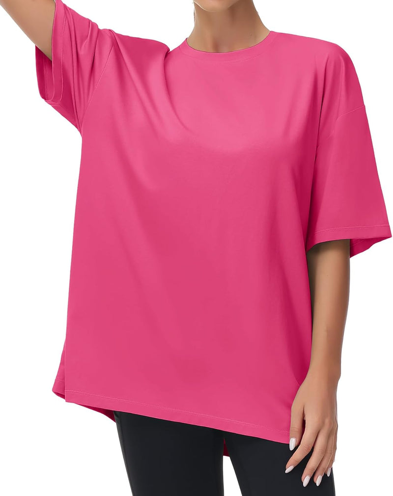 THE GYM PEOPLE Women's Casual Oversized T-Shirts Summer Crewneck Short Sleeve Workout Basic Tee Tops
