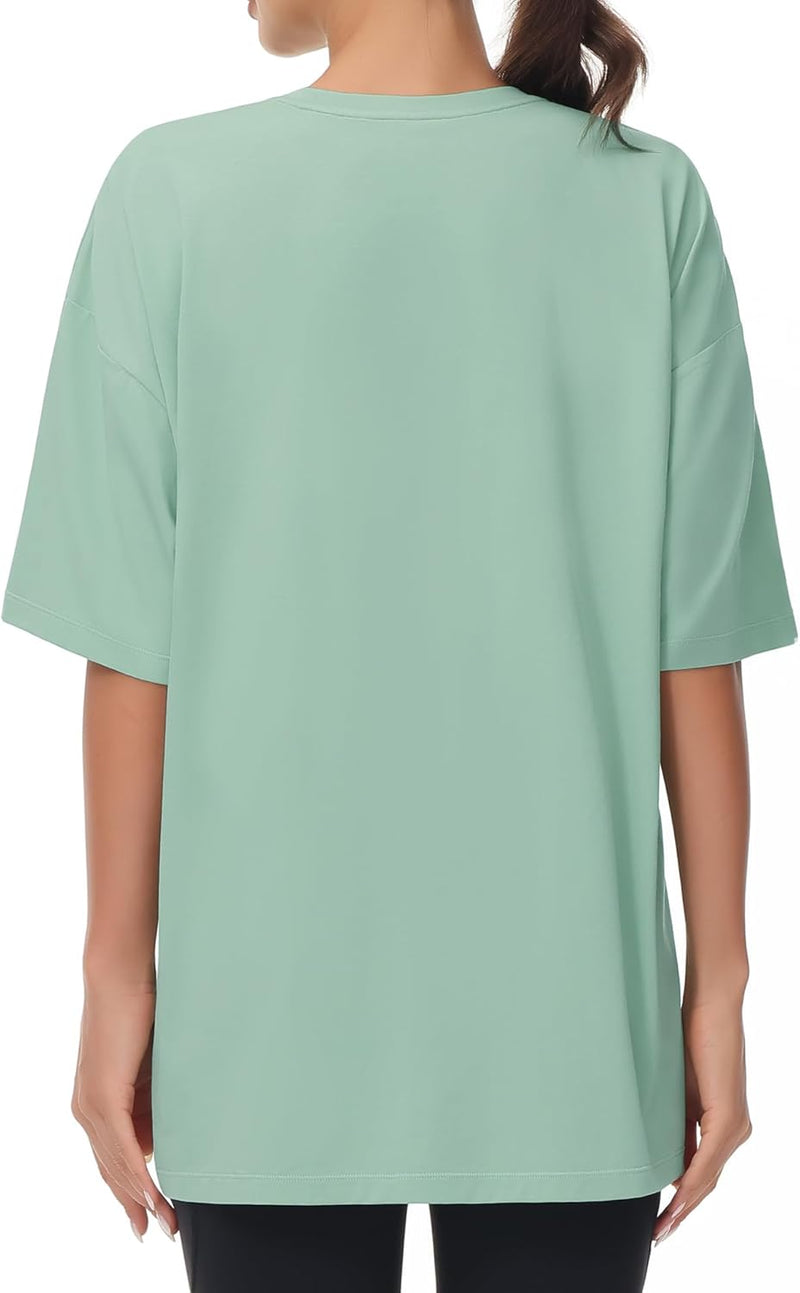 THE GYM PEOPLE Women's Casual Oversized T-Shirts Summer Crewneck Short Sleeve Workout Basic Tee Tops