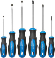 ROTATION 6PCS Magnetic Tip Screwdriver Set, 3 Phillips and 3 Flat, Professional Cushion Grip 6-Piece Hand Tools Set - 6pc_black Tip_matt