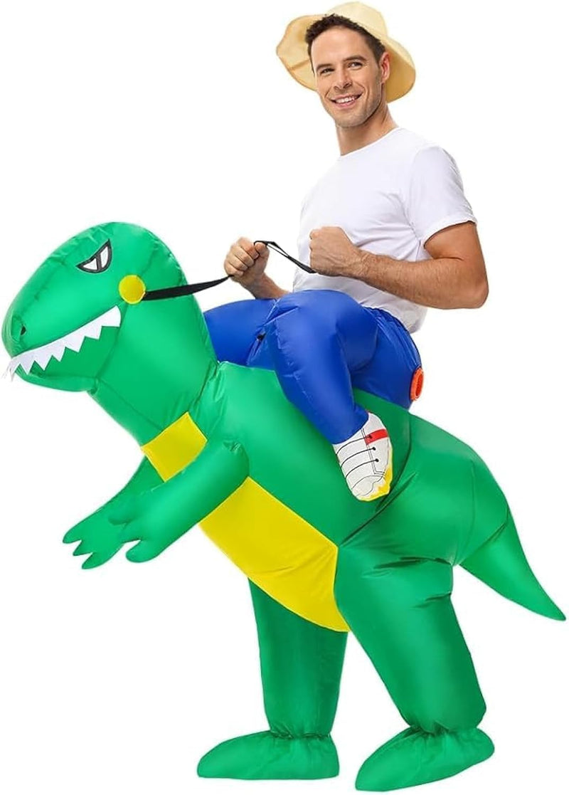Inflatable Dinosaur Costume for Adults Kids Fancy T-Rex Dinosaur Suit Blow Up Dinosaur Costumes for Halloween Cosplay Party Christmas - D01-Adult