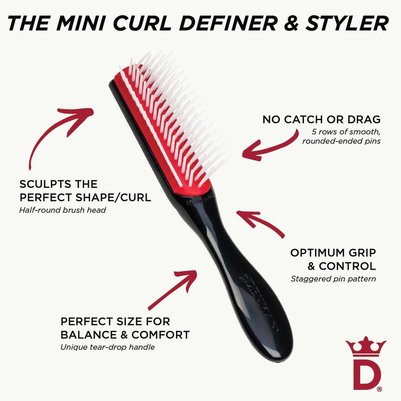 Denman Classic Styling Brush 7 Rows - D3 - Hair Brush for Blow-Drying & Styling â€“ Detangling, Separating, Shaping & Defining Curls