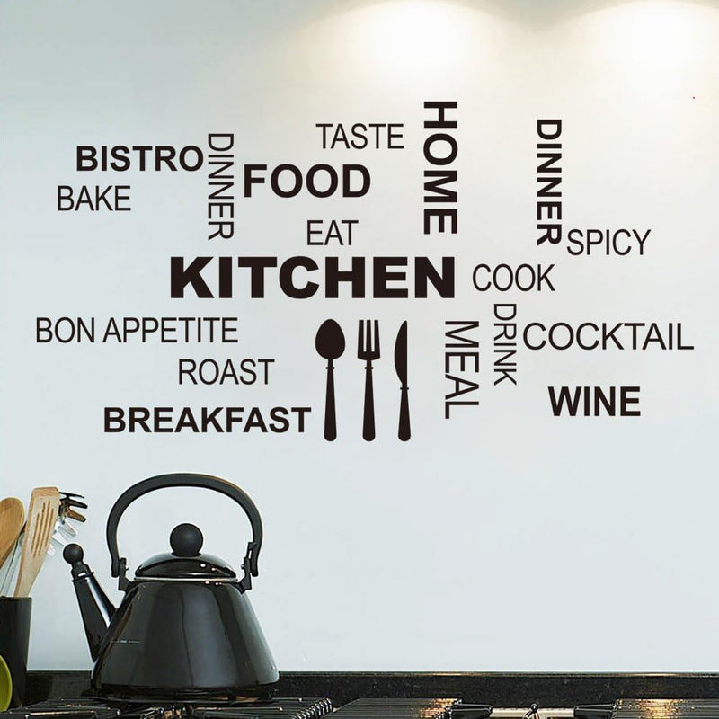 Modern Cook Letter Quotes Removable Vinyl Wall Stickers Decal Art Home Decor For Kitchen