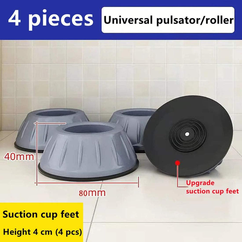 YOYOPIN Anti-Vibration pad for Washing machine-4-piece Set of stabilizer for Washing Machine-Noise Reduction Washing Machine Base-Universal Anti-Slip Design for Pulsator/Drum (Dark Gray)