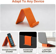 Zuooiec 2026 New Flexible Silicone Aluminum Phone Stand Bendable Freely into Any Shape, Universal Adjustable Anti-Slip Desktop Mount for Home Office Travel (Orange) - Black
