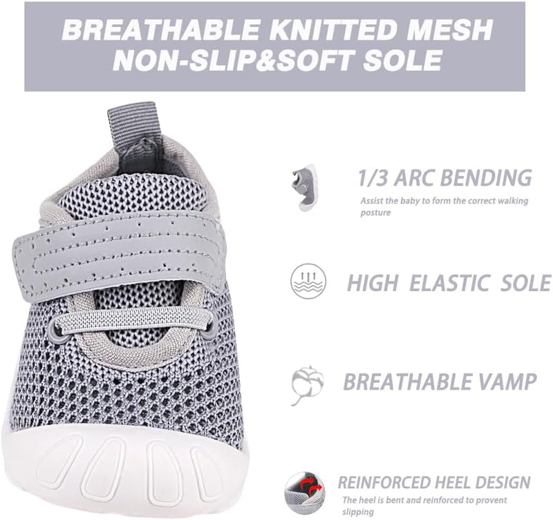 Baby Toddler Non-Skid Sock Shoes Indoor Slipper Breathable Cotton Mesh Lightweight Sole Infant Boy Girls Kids Children