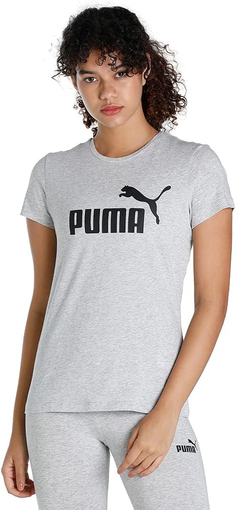 womens ESS Logo Tee Tee (pack of 1) - Light Gray Heather