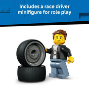 City Hot Rod 60485 Race Car Toy, Driver Minifigure & Folding Roof, Fine Motor Skills Set, Gift for 5+ Year Old Boys & Girls, 81 Pieces