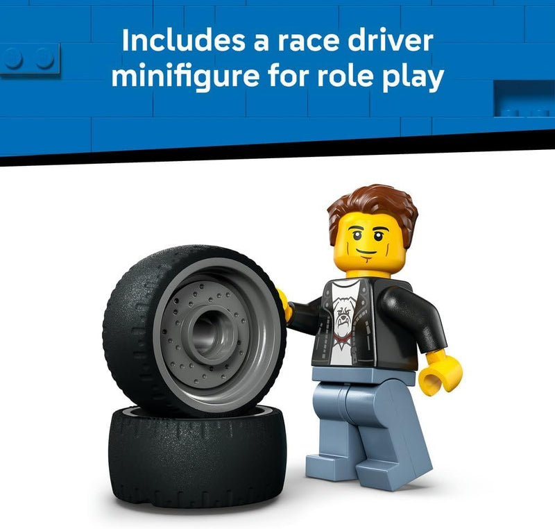 City Hot Rod 60485 Race Car Toy, Driver Minifigure & Folding Roof, Fine Motor Skills Set, Gift for 5+ Year Old Boys & Girls, 81 Pieces