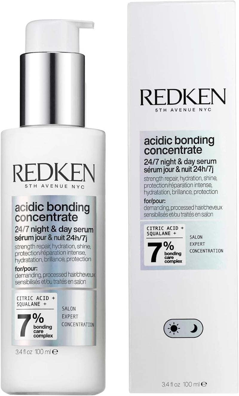 Acidic Bonding Concentrate 24/7 Night and Day Hair Serum Bond Repair for Damaged Hair Nourishes & Restores Overnight Hair Repair & Protection Lightweight and Anti-Frizz 100ml - 100ml