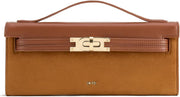 Women's Bria Structured Top Handle Bag - Faux Suede Brown
