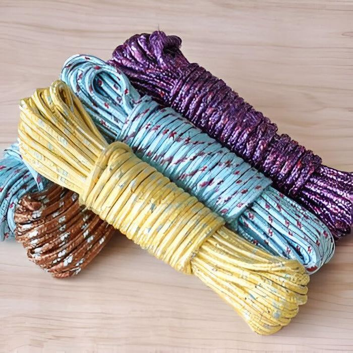 Sakoraware Cloth Line for Drying Clothes, Nylon Braided Cotton Rope, 20 Mtr, Pack of 2