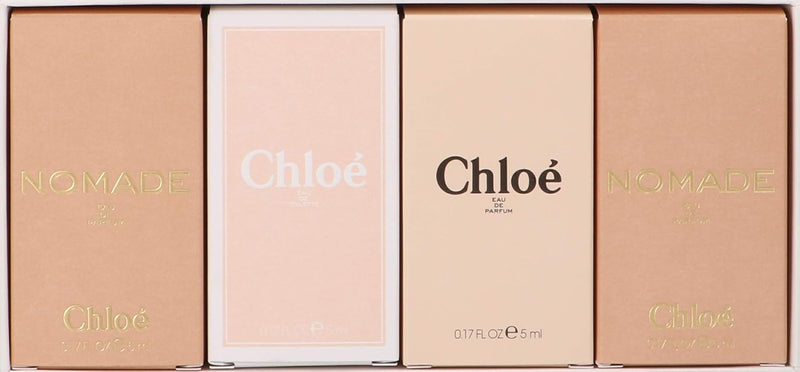 CHLOE Women's Nomade Eau De Parfum, 2 x 5 ml + Eau De Toilette Perfume, 5 ml + Eau De Parfum, 5 ml Mini Set, CHLBLW004