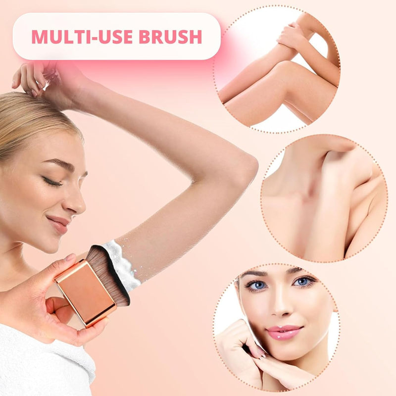 LYAROMIS Tanning Brush, Body Makeup, Self Tanner Brush for Smooth Application & Even Coverage, Kabuki Foundation Brush for Body & Legs (rose gold)