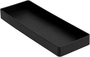 Amazon Basics Rectangular Plastic Desk Organizer, Accessory Tray, Black - 23.9 x 8.4 x 2.5 cm Half Accessory Tray