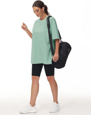 THE GYM PEOPLE Women's Casual Oversized T-Shirts Summer Crewneck Short Sleeve Workout Basic Tee Tops
