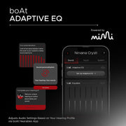 boAt New Launch Nirvana Crystl, Transparent Case,Spatial Audio, ANC(32dB), 100Hrs Battery,4Mics ENx, Dual Pair,App Support, Bluetooth Earbuds, TWS Ear Buds Wireless Earphones with mic (Quantum Black)