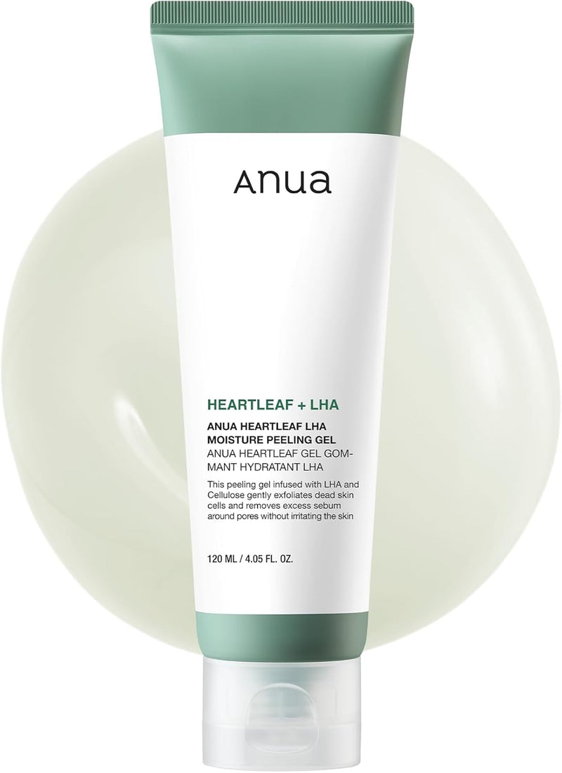 Heartleaf LHA Moisture Peeling Gel, Gentle Exfoliation, Hydrating Facial Peel, Pore Care, Dead Skin Removal, Natural Cellulose for Soothing, Vegan, Korean Skin Care (120ml/4.05 fl.oz.)