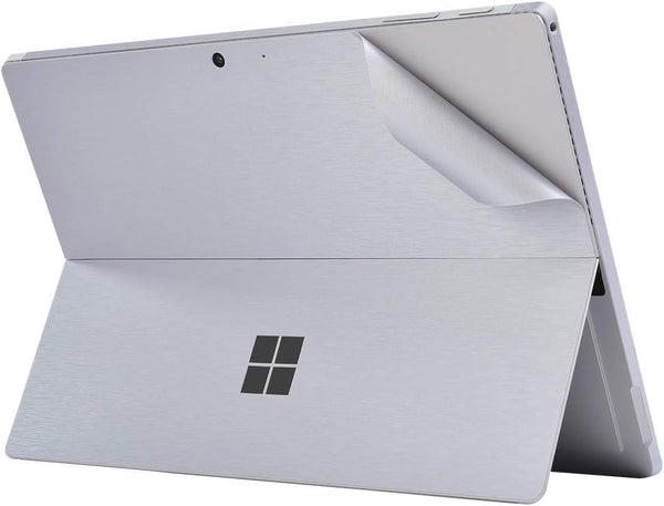Skin Sticker for Surface Pro 7 / Pro 7 Plus 12.3 Inch Back Decal, Ultra-Thin Vinyl Decorative Laptop Cover Protector Accessories(Metallic Brushed Silver). - For Surfacae Pro 7 DB-Silver