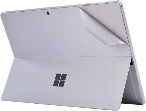 Skin Sticker for Surface Pro 7 / Pro 7 Plus 12.3 Inch Back Decal, Ultra-Thin Vinyl Decorative Laptop Cover Protector Accessories(Metallic Brushed Silver). - For Surfacae Pro 7 DB-Silver