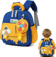Children's Backpacks,Kids Backpack with Zipper Coin bag,Elementary Kindergarten School Bag for Toddler Boy Girl Student Kids Baby,Fashion Cartoon Lightweight Bookbag for Age 1-6 - Bee