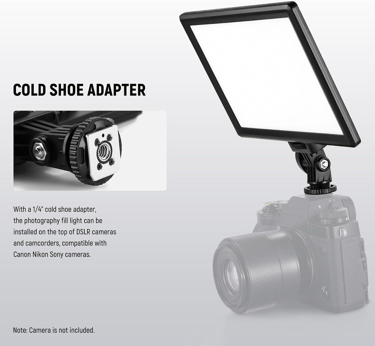 NEEWER NL-116AI 9" LED Video Light Panel, Camera Lighting with Desk Tripod – image 6