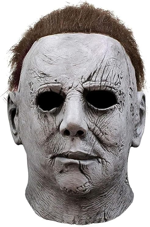 GGEROU Michael Myers Mask, Latex Horror Scary Mask, Halloween Cosplay Masquerade Mask for Party, Men and Women - D