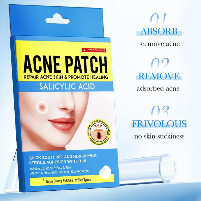 NALACAL Salicylic Acid Acne Patch - Hides Facial Pimples Hydrocolloid Patches - Not Tested on Animals, Microneedle Spot Skincare Patches, Mighty Smallpox Treatment Stickers, Zit Remover, (36 Pcs*2)