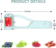 WhiteRhino Grape Cutter, Fruit Cutter for Toddlers Baby, Grapes, Cherry Tomatoes, Strawberry Cutter, Quarter Cutter, Vegetable Cutter, Fruit Salad Tool Cake Decoration, Stainless Steel, Kitchen Aid - Blue