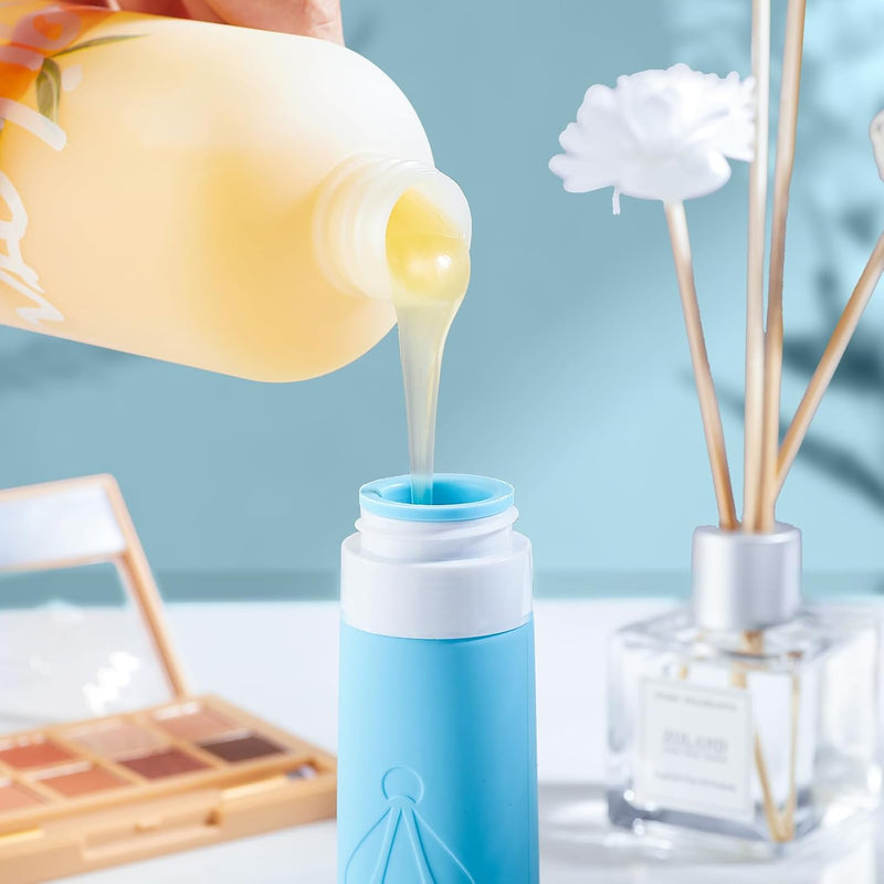 INSFIT Travel Bottles for Toiletries, TSA Approved 90ml Travel Size Containers, BPA Free Leak Proof Squeezable Silicone Tubes for Shampoo Conditioner Lotion Soap with Labels