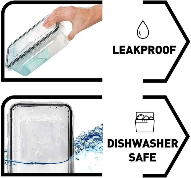 PREMIFY Airtight Meal Prep Container Set with Locking Lids & Labels, 12pcs Re-usable Plastic Food Storage Containers, Stackable Kitchen Organizer Boxes, BPA Free & Microwave Freezer Dishwasher Safe