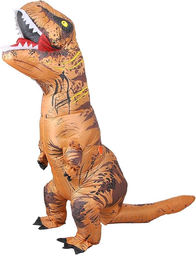 Inflatable Dinosaur Costume for Adults Kids Fancy T-Rex Dinosaur Suit Blow Up Dinosaur Costumes for Halloween Cosplay Party Christmas - A01-Child